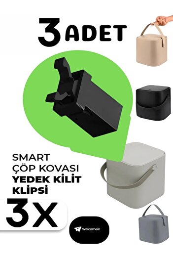 Carat Home Magic Dustbin Replacement Lock 3Pcs Magic Dustbin Replacement Clip 3Pcs