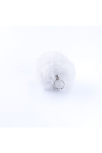 Bimotif Plush Pompon Keychain, White