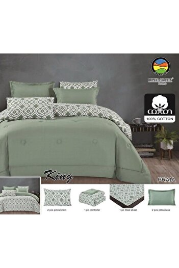 PROMISE Plain double-sided king-size comforter, multi-colored cotton - double - 6 pieces