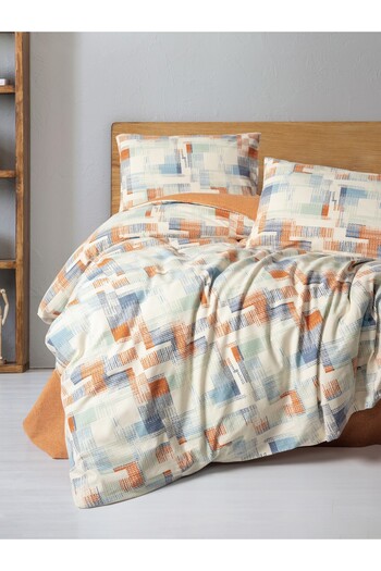 Cotton Box Flannel Single Duvet Cover Set Rina Tile