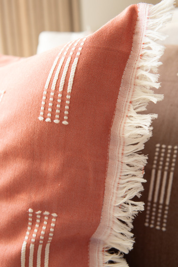 Pilloveland Fellini - Woven Fringed Throw Pillow Cover - 50*50 cm - 1 Piece