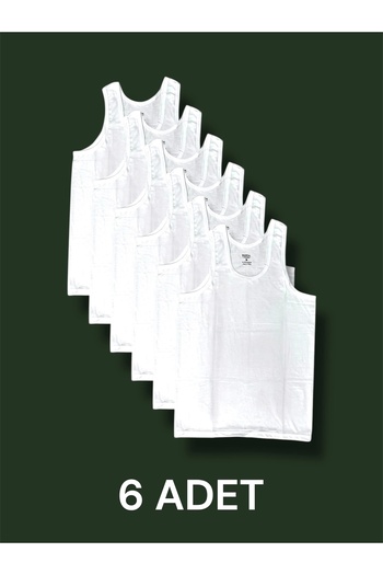 Erdenay Tekstil Men's Tank Top Cotton 6 Pack with Strap