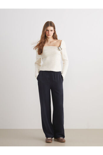 LC Waikiki Timeless Recommendations from Timeless Store |   Wide Leg Women's Trousers with Elastic Waistband