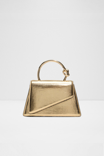 Aldo Ledeteriel - Women's Metal Handle Magnet Closure Small Size Gold Bag