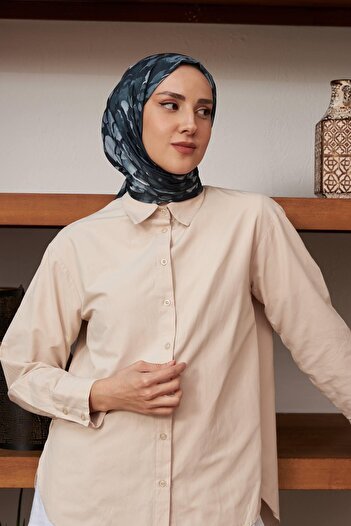 İpekhan Botanical Series Black Silk Shawl - Cotton Viscose 3023-12