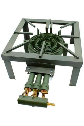Generic 3-burner gas stove with green switch