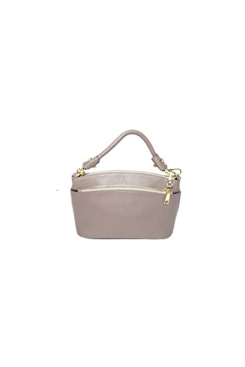 L-line fashion Women's bag made of genuine leather, gray, 23 x 14 x 10