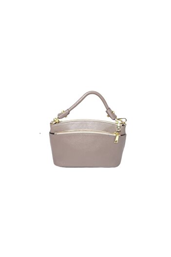 L-line fashion Women's bag made of genuine leather, gray, 23 x 14 x 10