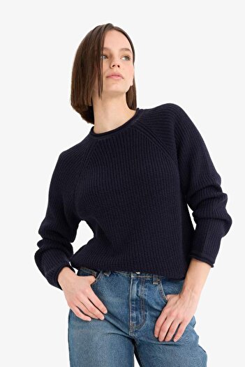 DeFacto Coool Regular Fit Bisiklet Yaka Triko Kazak L2567AZ25WN