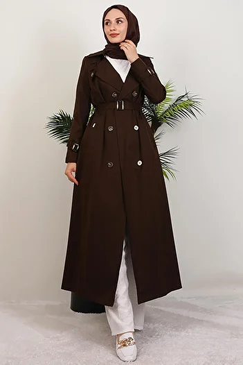 GİYZAMİLA Terra Trench Coat Bitter Brown
