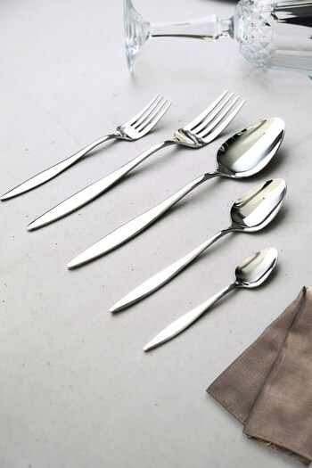 Lugga Ceyda Yemek - Dessert Fork Spoon and Tea Spoon Set 12 Person 60 Pieces