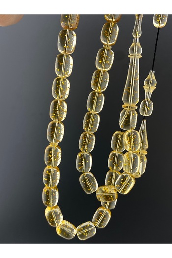 Tesbih Store Special Cast Aircraft Glass Prayer Beads with Glitter Inside