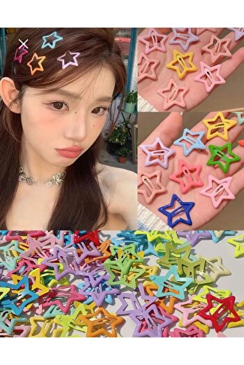 Store 12 Pieces Mixed Color Star Snap Buckle