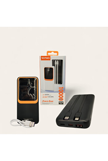VOTWO Power Bank PW-08 10,000mAh Digital Display with Integrated Cables IOS-TC