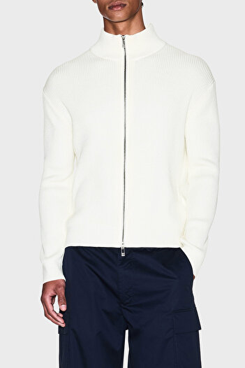 Armani Exchange Cotton and Wool Blend Regular Fit Stand Collar Cardigan Men's Cardigan Xm000912 Af10348 U0009
