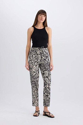 DeFacto Flexible Harem Pattern Viscose Pants with High Waist Pockets - I3709Az25Sm
