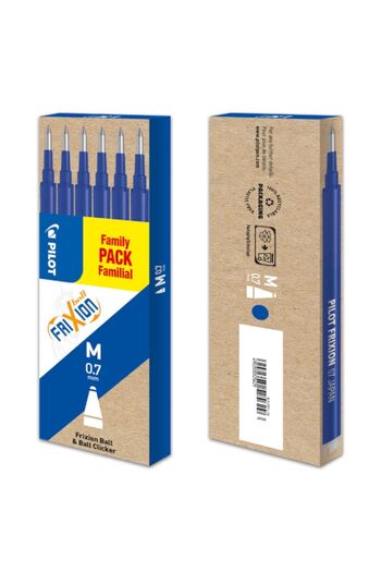 Pilot refills Frixion 0.7 set 6 pieces + 1 V7 blue pen