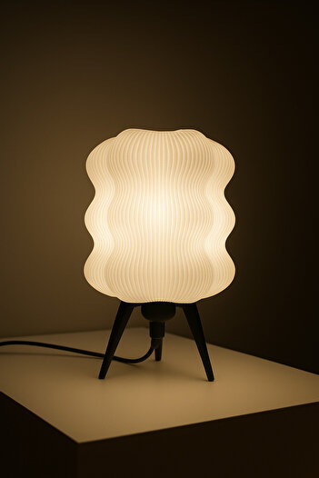 Rekatech Light Wave Modern Decorative Table Lamp Lampshade - 40 cm