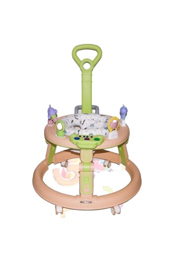 Toybox Baby Walker For Kids With Parental Push Handle, 4 Seat Height, Musical Toy Bar For Baby 6-18 Months