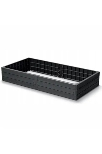 Prosperplast Raised bed for flowers, vegetables, plastic, wood effect, anthracite, 149.2 x 75.6 x 25 cm, Prosperp