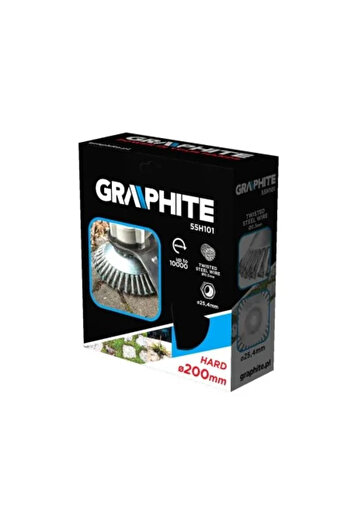 graphite Wire Brush Cup Type with Twists for Brush Cutter/Trimmer, Steel, 200 x 25.4 mm,