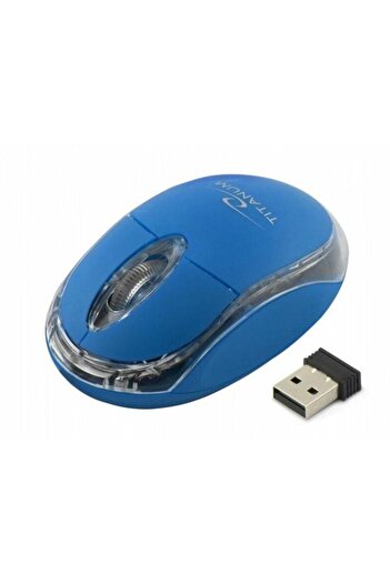 Titanum Mouse TM 120 B, Wireless, 3 butoane, USB (Albastru)
