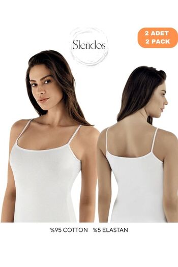 Şahinler Women'S, Rope Strap, Basic Comfort, 95% Cotton 5% Elastane 2-Piece Undershirt