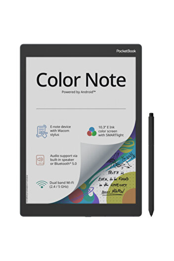 pocketbook Tableta ePaper Color Note, Ecran E Ink Kaleido 3, Procesor Quad Core 1.5 GHz, 4 GB RAM, 3