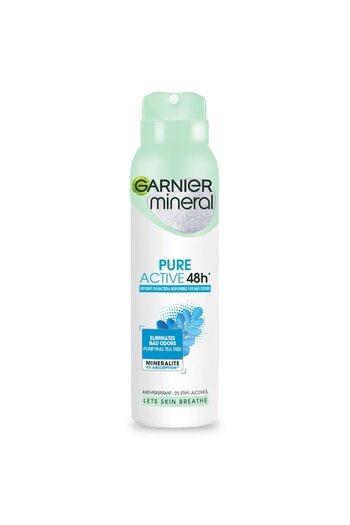 Garnier Mineral Antiperspirant Deodorant, Pure Active, 48h, 150ml