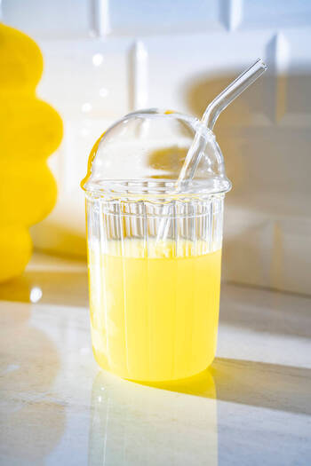 ACAR Lumis Glass Cup with Straw - 400 ml