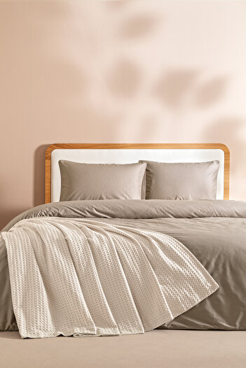 Penelope 100% Cotton Single Pique 160X220 cm Stone - Lia Series