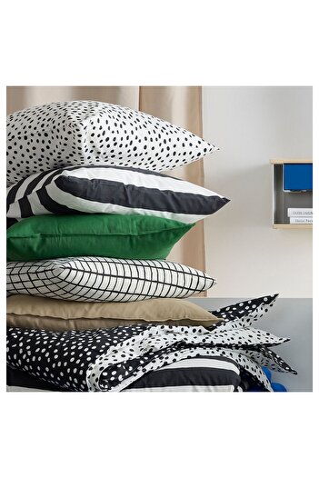 IKEA Throw Pillow Cover, White-Black, 50X50 cm