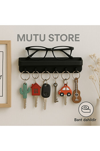 Mutu Store Key Chain Hanger Wall Shelf Plastic Doorway Hall Key Hanger and Glasses Storage Space