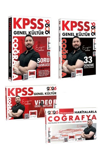 Hocawebde Yayınları 2026 KPSS Genel Kültür Coğrafya Soru - Deneme - Video Ders - Harita Seti (Engin Eraydın)