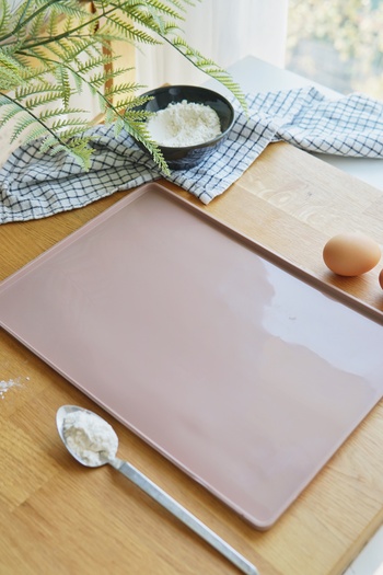 EVLE Rectangular Edge Oven Mat, Platinum Silicone, 25 X 36 X 1 Cm, Light Brown