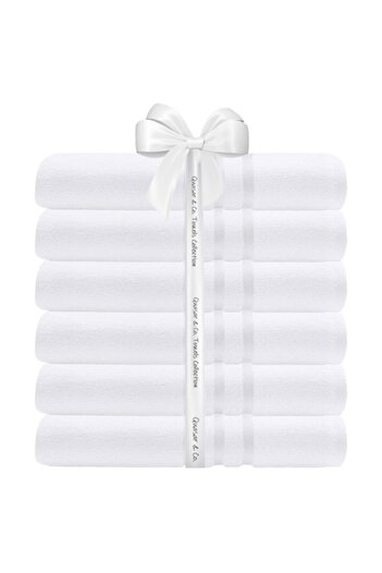 Quasar & Co. Set 6 Bath Towels Quasar & Co., 100% Cotton, 450 gsm, 50 x 90 cm, White