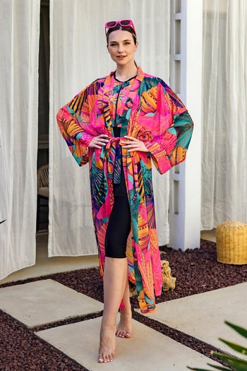 Remsa Mayo Remsa Single Kaftan Kimono Pareo on Hijab Swimsuit Pink02 Rp023 Color Shell