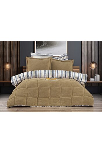 Evim Alves Double Sided Double Quilt Set Beige 200X220Cm