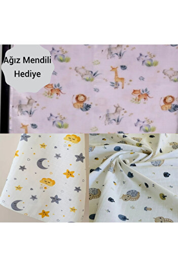 miço kids Cute Animal Patterned Muslin Baby Blanket – 80X90 – Cotton – Multi-Purpose Use