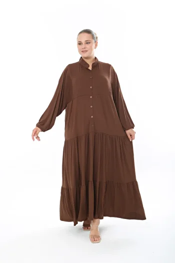 MODA LİZZA Women's Lycra Viscose Plus Size Dress