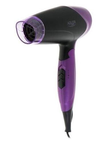adler Uscator de par AD 2260, 1600 W, 2 Nivele de temperatura, 2 Trepte de viteza (Negru/Mov)