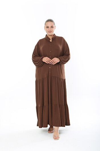 MODA LİZZA Women's Lycra Viscose Plus Size Dress