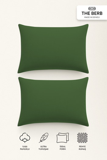 The Berb |   Set of 2 Combed Cotton Pillowcases |   100% Cotton |   50 X 70 cm |   Zippered