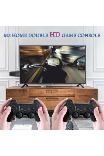 XİRA 2.4g Uyumlu Kablosuz Çift Kol Oyunlar 4k Game Stick 20.000 Oyun Retro Atari