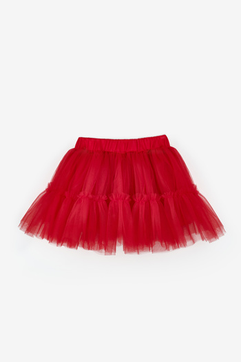 Le Mabelle Red Girl's Tulle Skirt - Miley