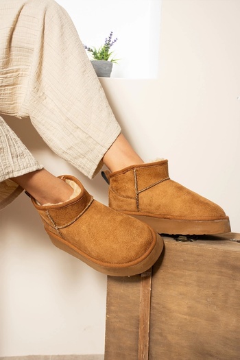 Sivarro Γυναικείες μπότες ψηλές Mini Classic Suede Furry - Μαύρες