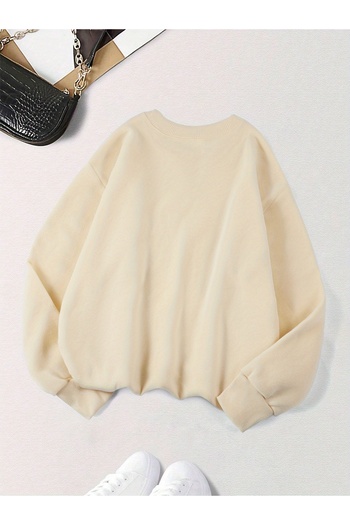 uyguntarz Unisex Unprinted Solid Color Crew Neck