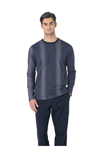 Pierre Cardin Men's New Season Long Sleeve Cotton Pajama Set Ch.Pc.6.105.C0