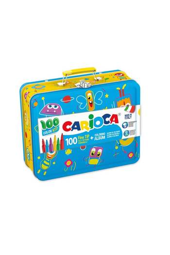 CARIOCA Set de 100 de markere într-o cutie metalică