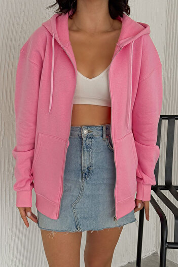 Noa Noa Unisex Fermuarlı Kapüşonlu Sweatshirt – Günlük Sokak Stili